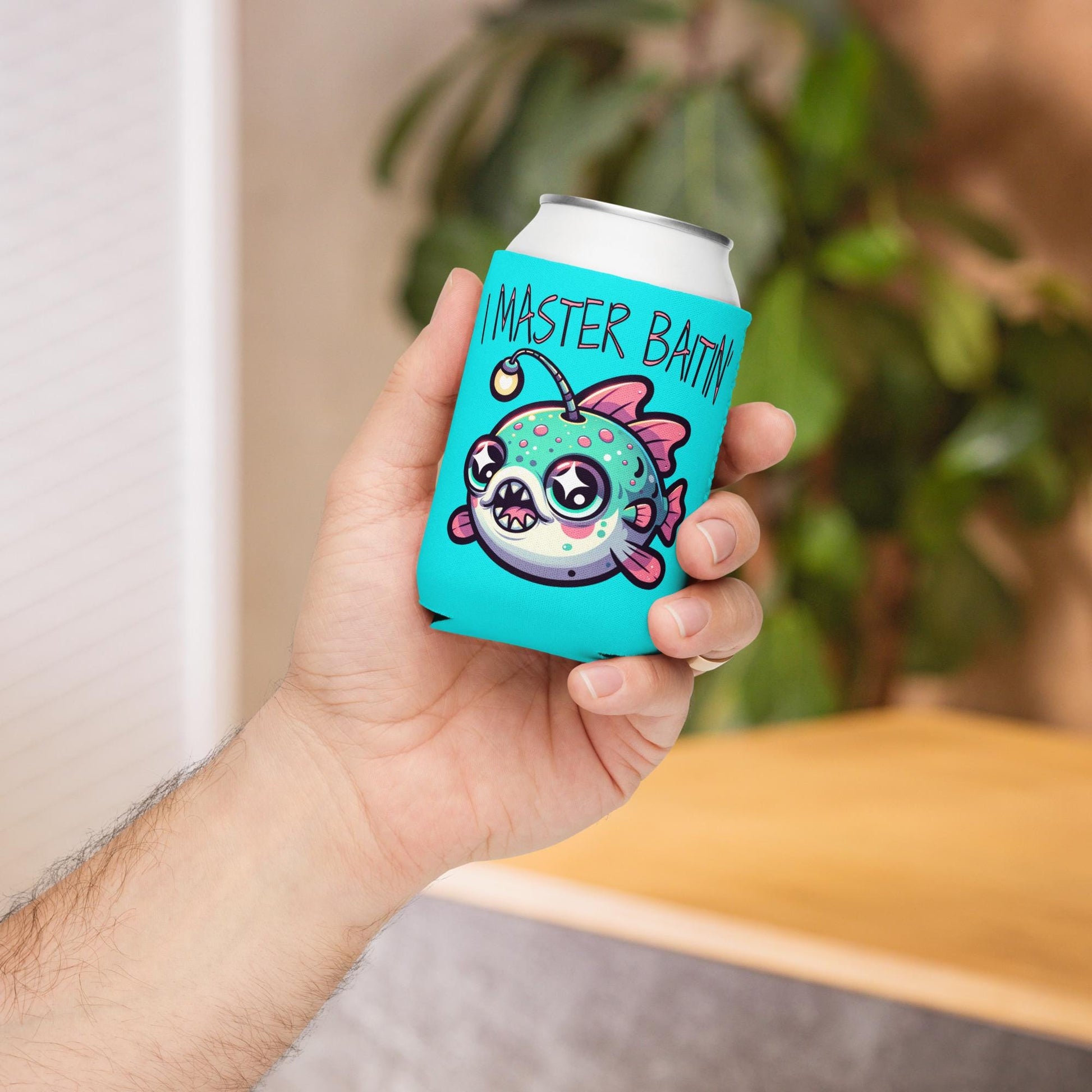 Weirdcore Kawaii Angler Fish Can Cooler Beer Pastel Goth Grunge Cozie Tongue in Cheek Beverage Koozie