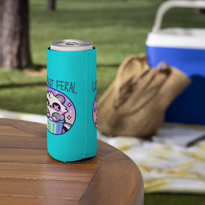 Pastel Goth Weirdcore Cute But Feral Beer Cozie Grunge Raccoon Can Cooler Koozie