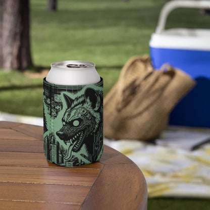Cyber Hyena Trippy Wired Tech Vision Beer Holder Weirdcore Hyena Cozie