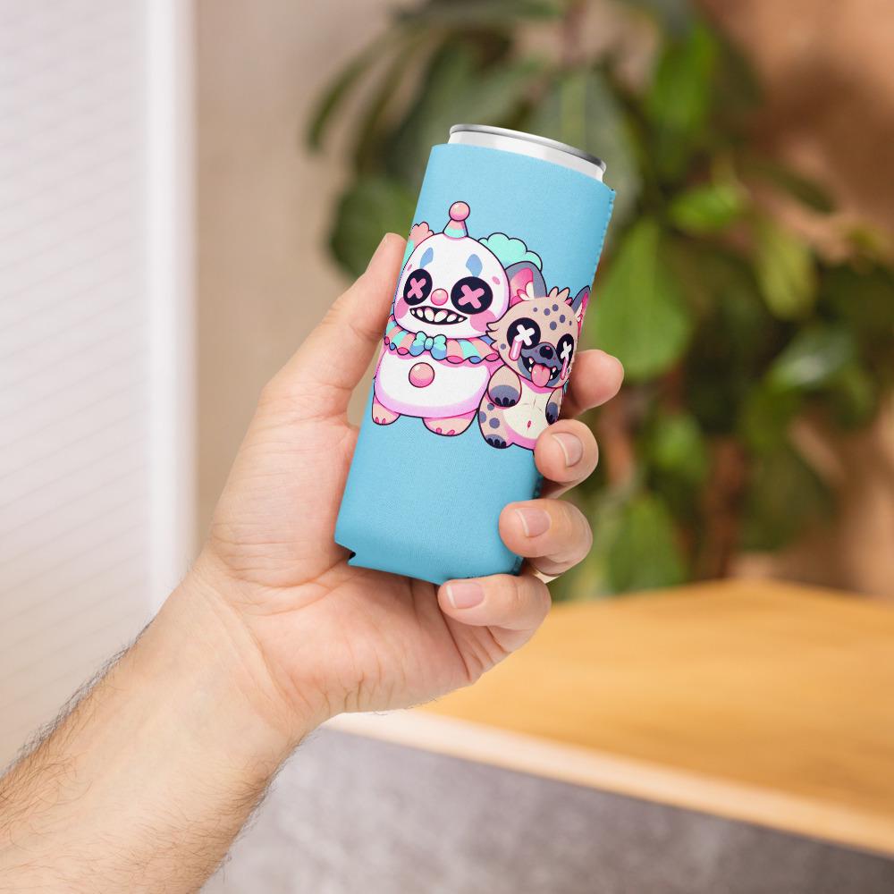 Creepy Cute Clowncore Clown & Hyena Cozie Weirdcore Pastel Grunge Hyena Clown Beverage Holder