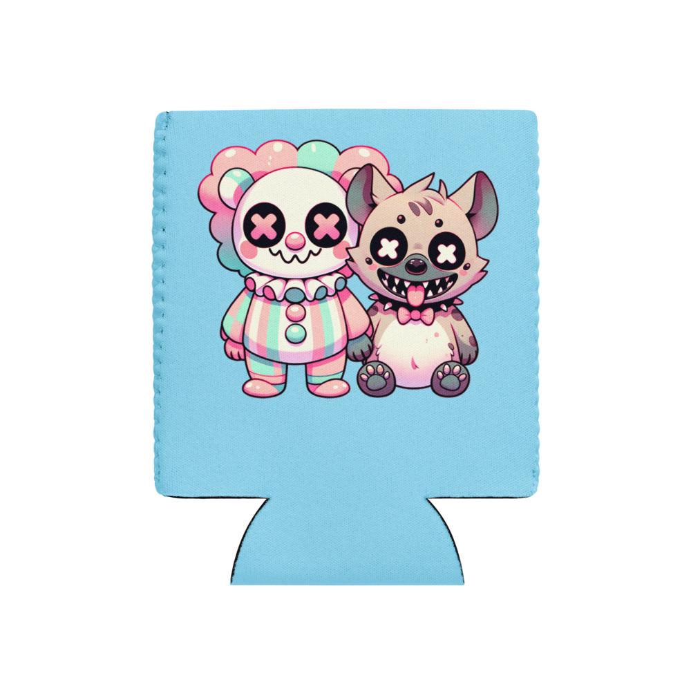 Spooky Creepy Cute Hyena Clown Pals Beer Holder Clowncore Weirdcore Friends Beverage Cozie