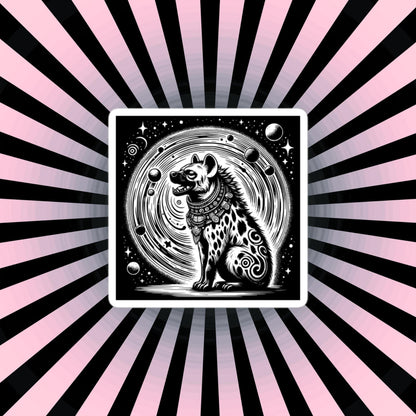 Weirdcore Cosmic Shaman Hyena Waterproof Vinyl Sticker