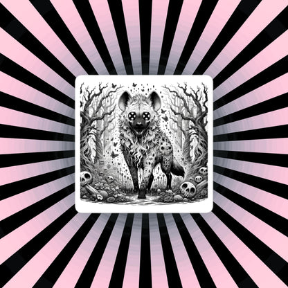 Dark Forest Spooky Creepy Weirdcore Hyena Waterproof Vinyl Sticker