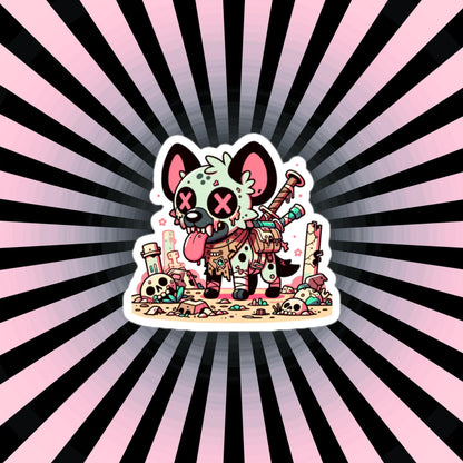 Weirdcore Gore Zombie Hyena Grunge Waterproof Vinyl Sticker