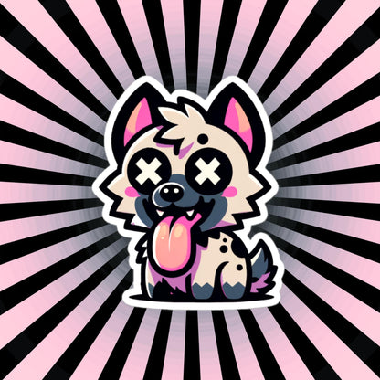 Creepy Cute Weirdcore Kawaii Hyena Waterproof Grunge Vinyl Sticker