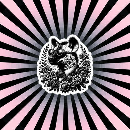 Steampunk Grunge Gears Weirdcore Hyena Waterproof Vinyl Sticker