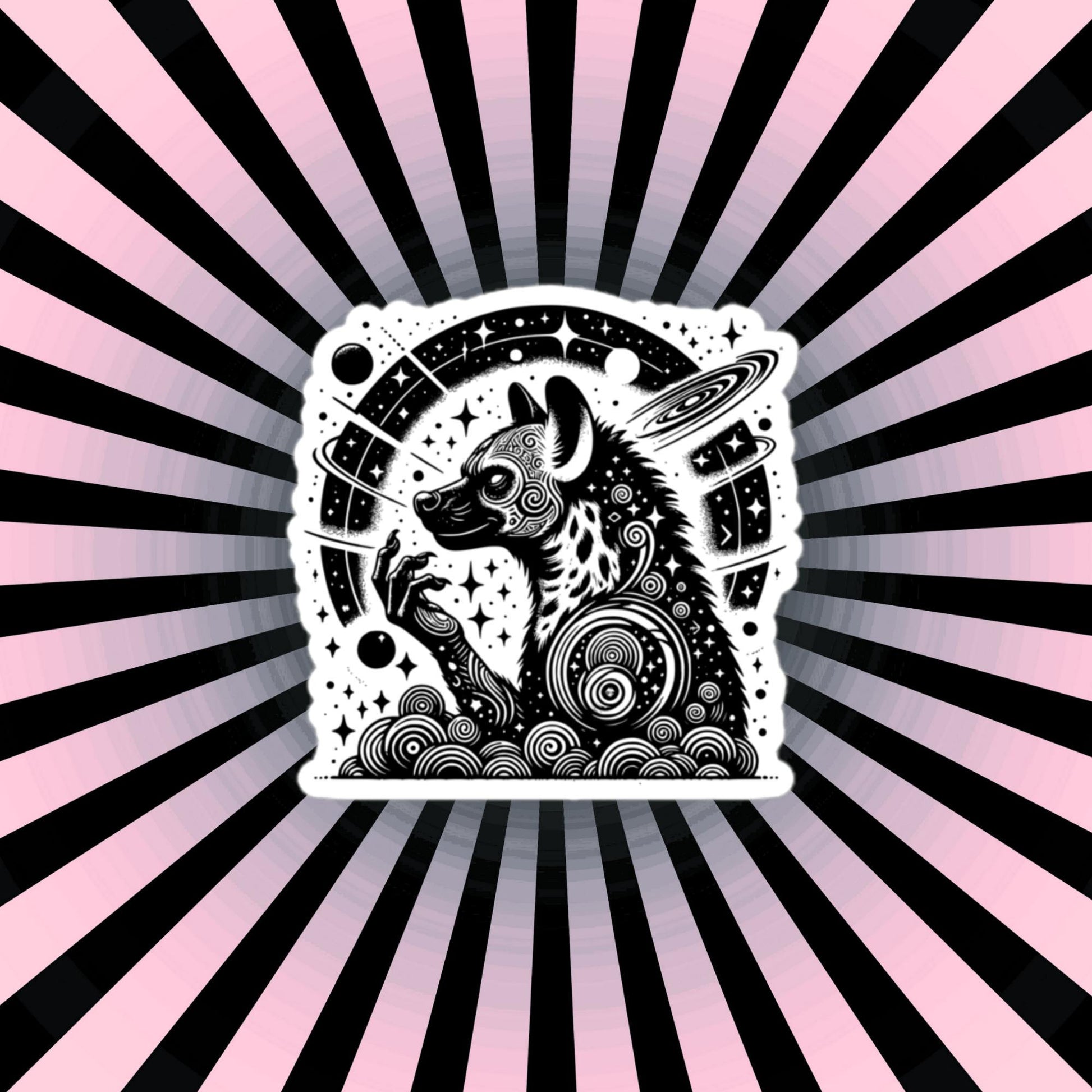 Galactic Cosmic Wisdom Grunge Gothic Hyena Waterproof Vinyl Sticker