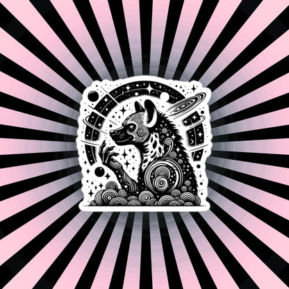 Galactic Cosmic Wisdom Grunge Gothic Hyena Waterproof Vinyl Sticker