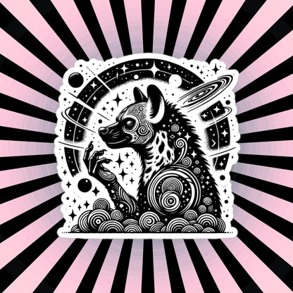 Galactic Cosmic Wisdom Grunge Gothic Hyena Waterproof Vinyl Sticker