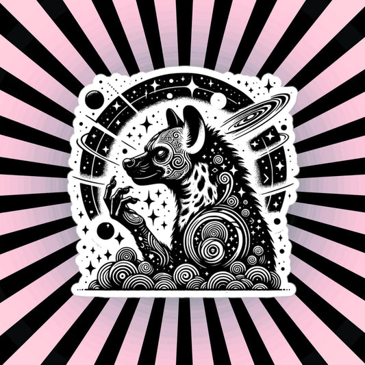 Galactic Cosmic Wisdom Grunge Gothic Hyena Waterproof Vinyl Sticker