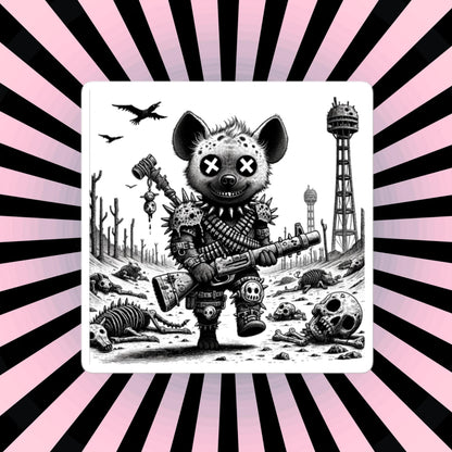 Creepy Cute Apocalypse Dystopian Hyena Waterproof Vinyl Sticker