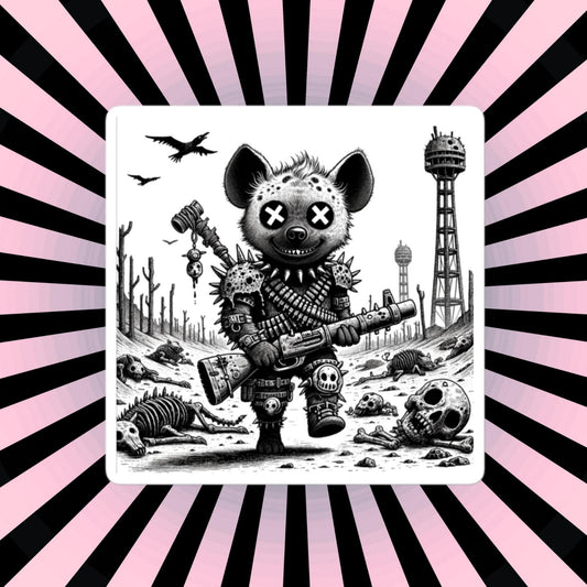 Creepy Cute Apocalypse Dystopian Hyena Waterproof Vinyl Sticker