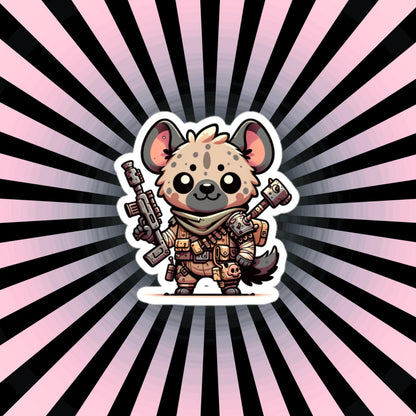 Dystopian Apocalyptic Creepy Cute Hyena Waterproof Grunge Vinyl Sticker