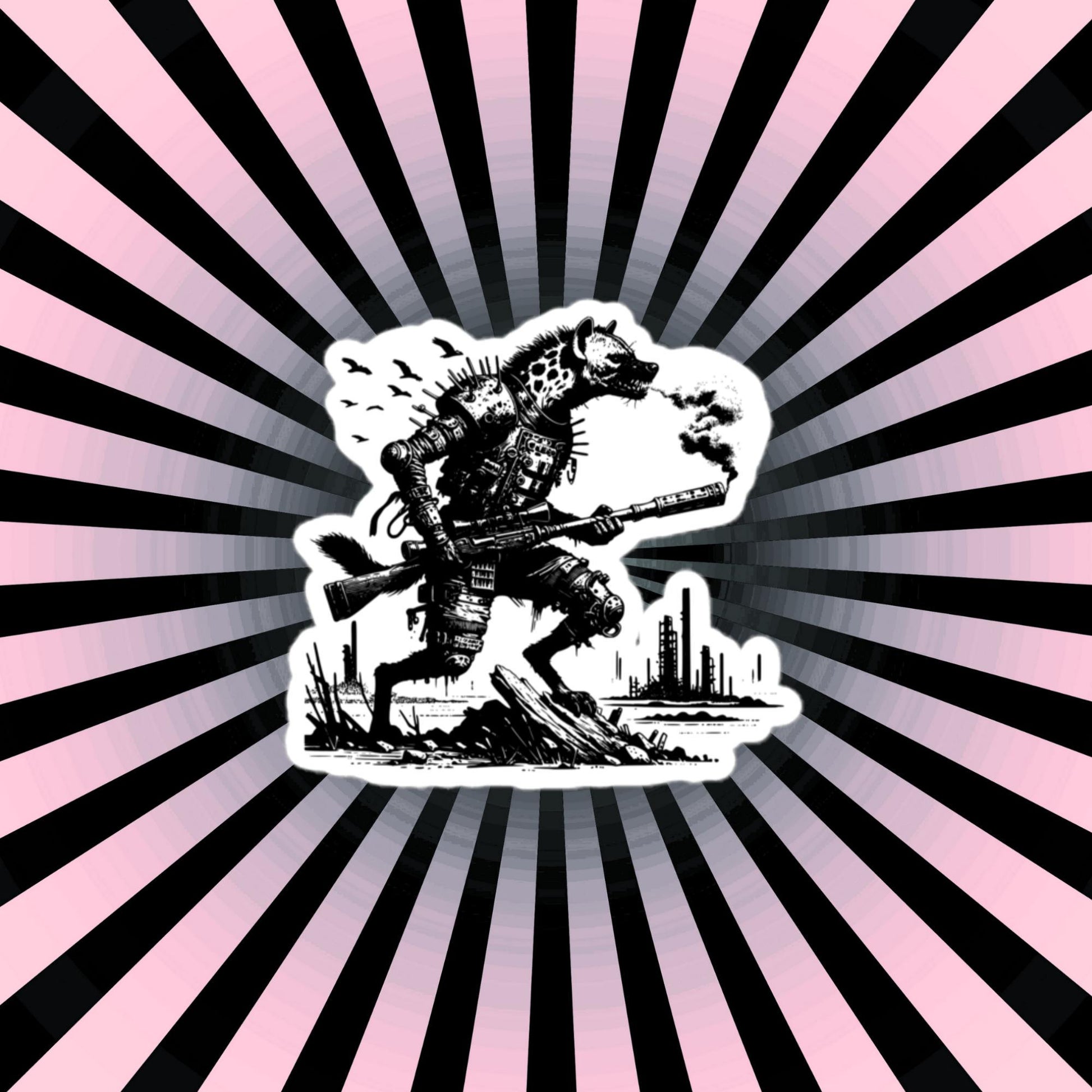 Apocalyptic Gothic Dystopian Grunge Hyena Vinyl Sticker
