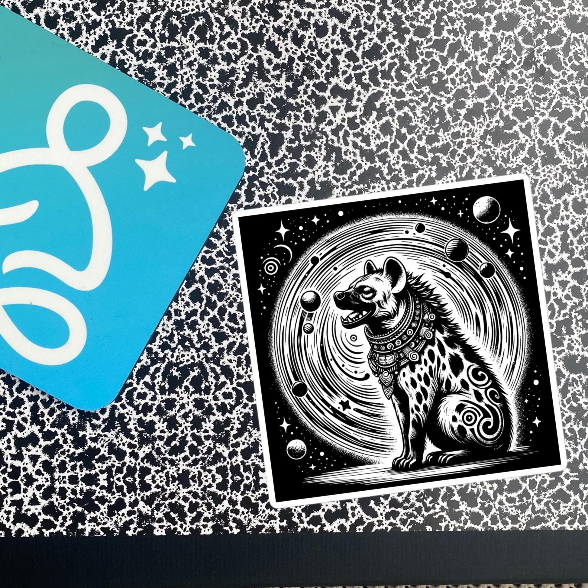 Weirdcore Cosmic Shaman Hyena Waterproof Vinyl Sticker