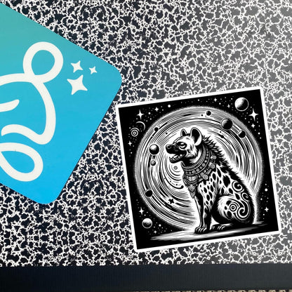 Weirdcore Cosmic Shaman Hyena Waterproof Vinyl Sticker