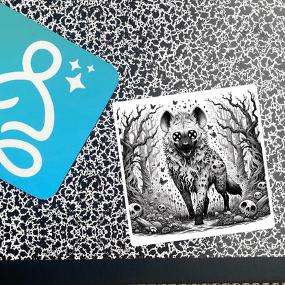 Dark Forest Spooky Creepy Weirdcore Hyena Waterproof Vinyl Sticker