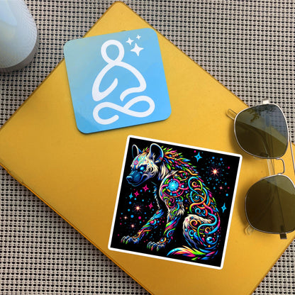 Cosmic galactic Trippy Powerful Hyena Weirdcore Trippy Waterproof Vinyl Sticker