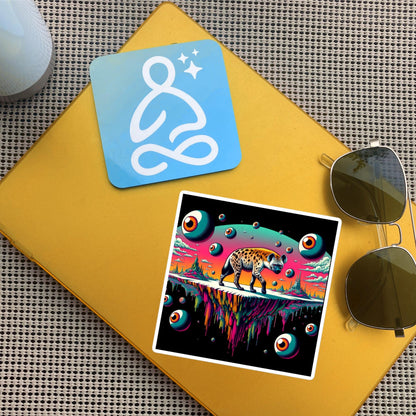 Dark Trippy Eye Balls Dimensional Art Hyena Dark Travels Waterproof Vinyl Hyena