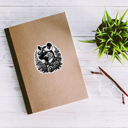 Steampunk Grunge Gears Weirdcore Hyena Waterproof Vinyl Sticker