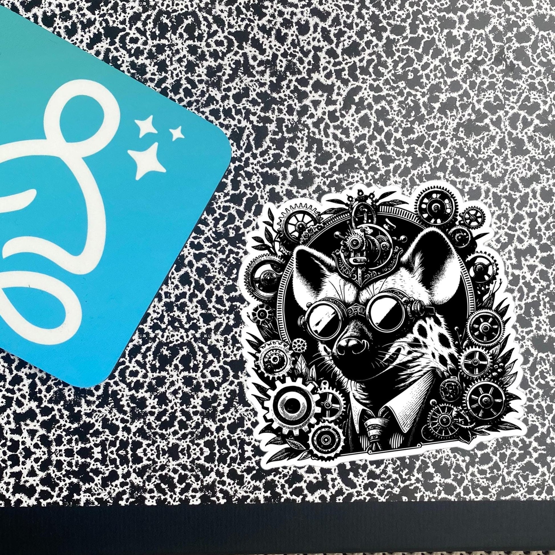 Industrial Steampunk Weirdcore Hyena Waterproof Vinyl Sticker