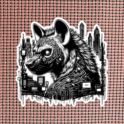 Industrial Cityscape Tech Weirdcore Hyena Grunge Waterproof Vinyl Sticker