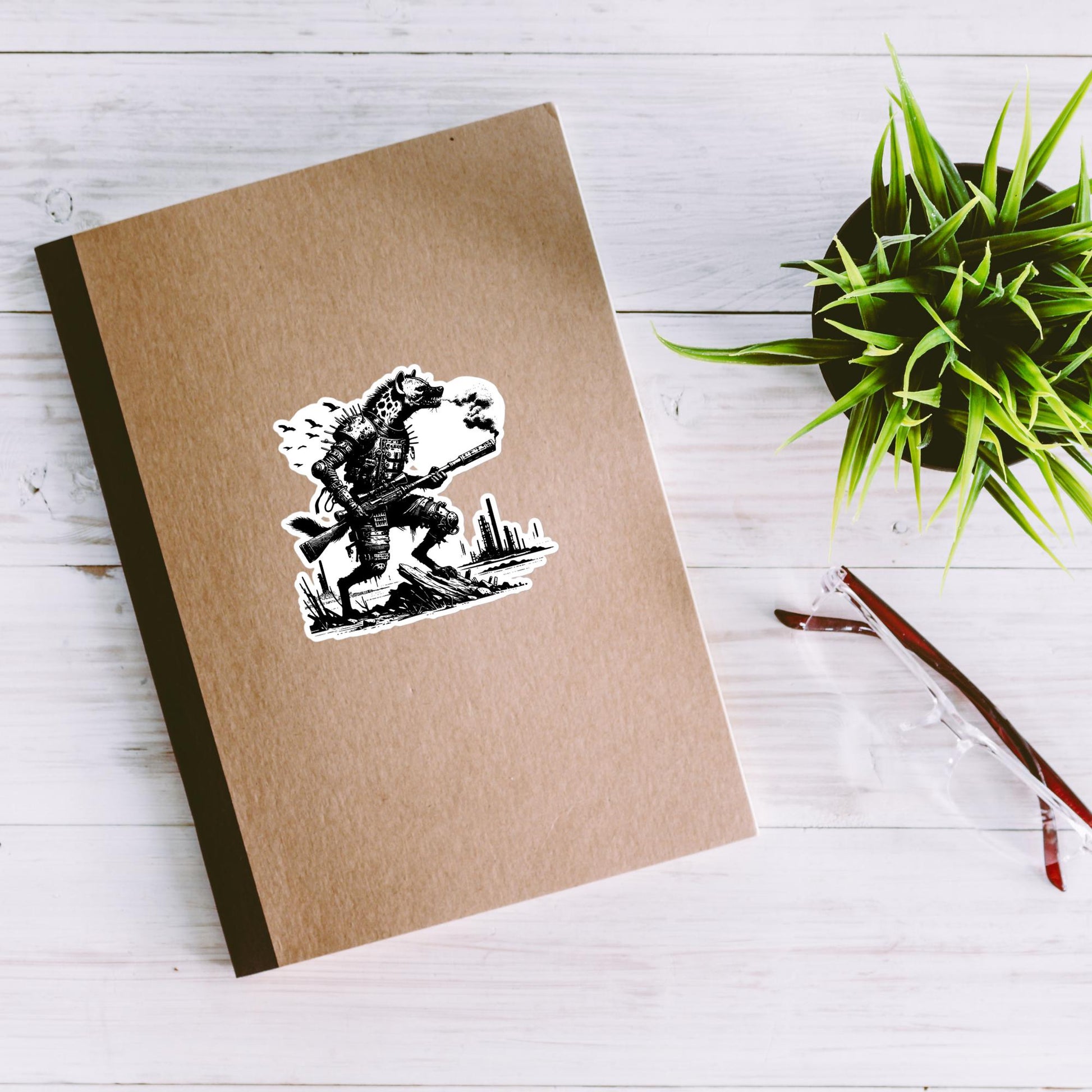Apocalyptic Gothic Dystopian Grunge Hyena Vinyl Sticker