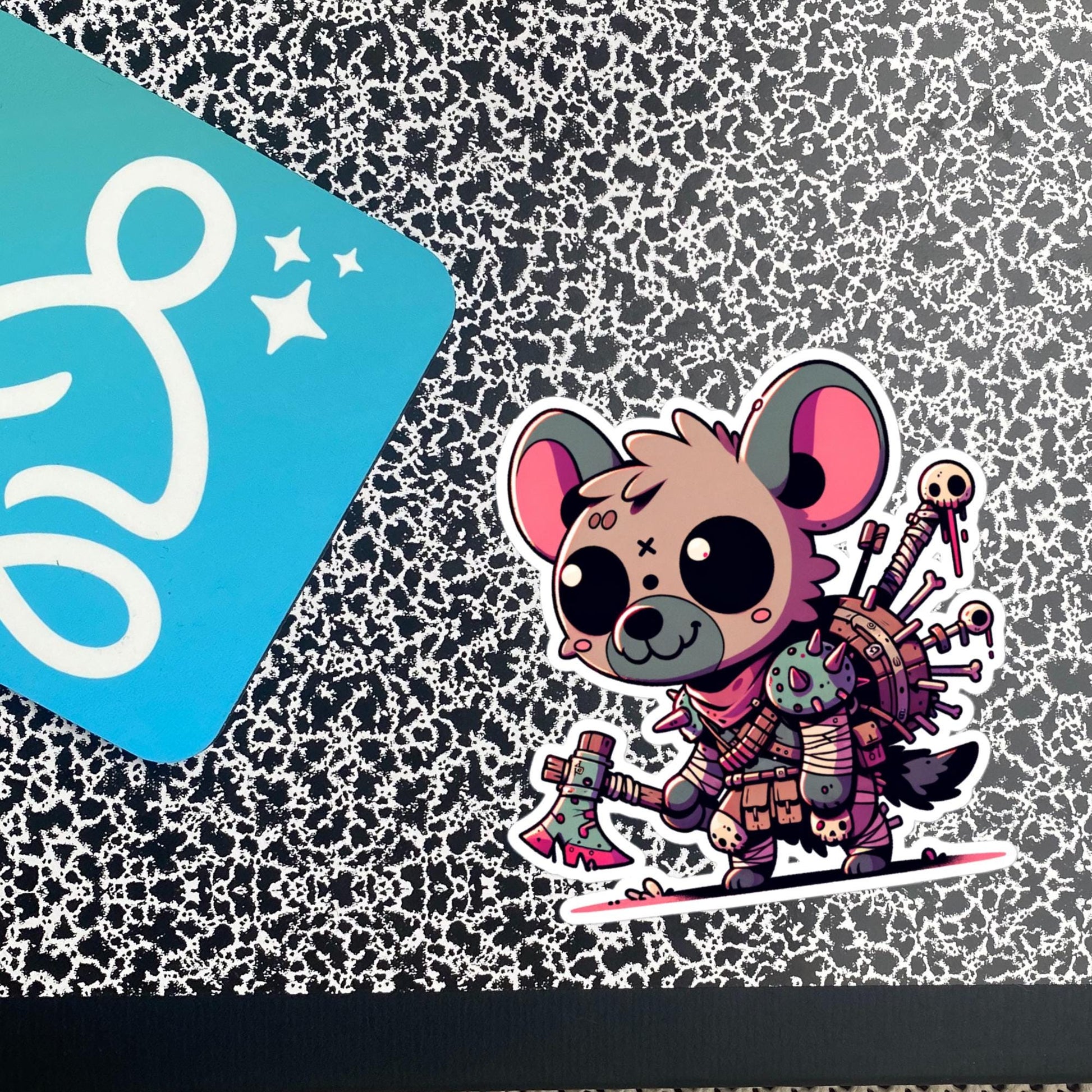 Dystopian Creepy Cute Weirdcore Zombie Hyena Kawaii Waterproof Vinyl Sticker