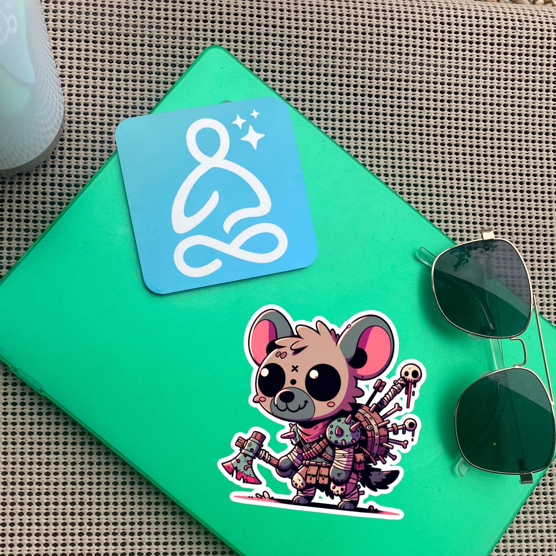 Dystopian Creepy Cute Weirdcore Zombie Hyena Kawaii Waterproof Vinyl Sticker