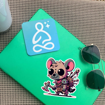 Dystopian Creepy Cute Weirdcore Zombie Hyena Kawaii Waterproof Vinyl Sticker