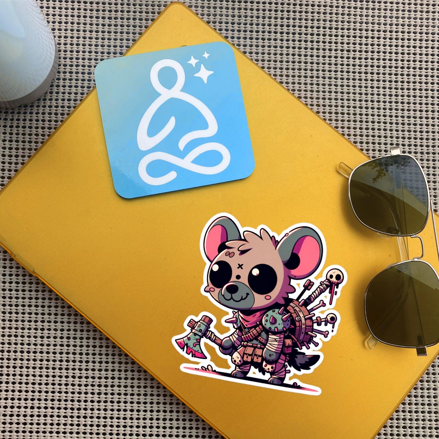Dystopian Creepy Cute Weirdcore Zombie Hyena Kawaii Waterproof Vinyl Sticker