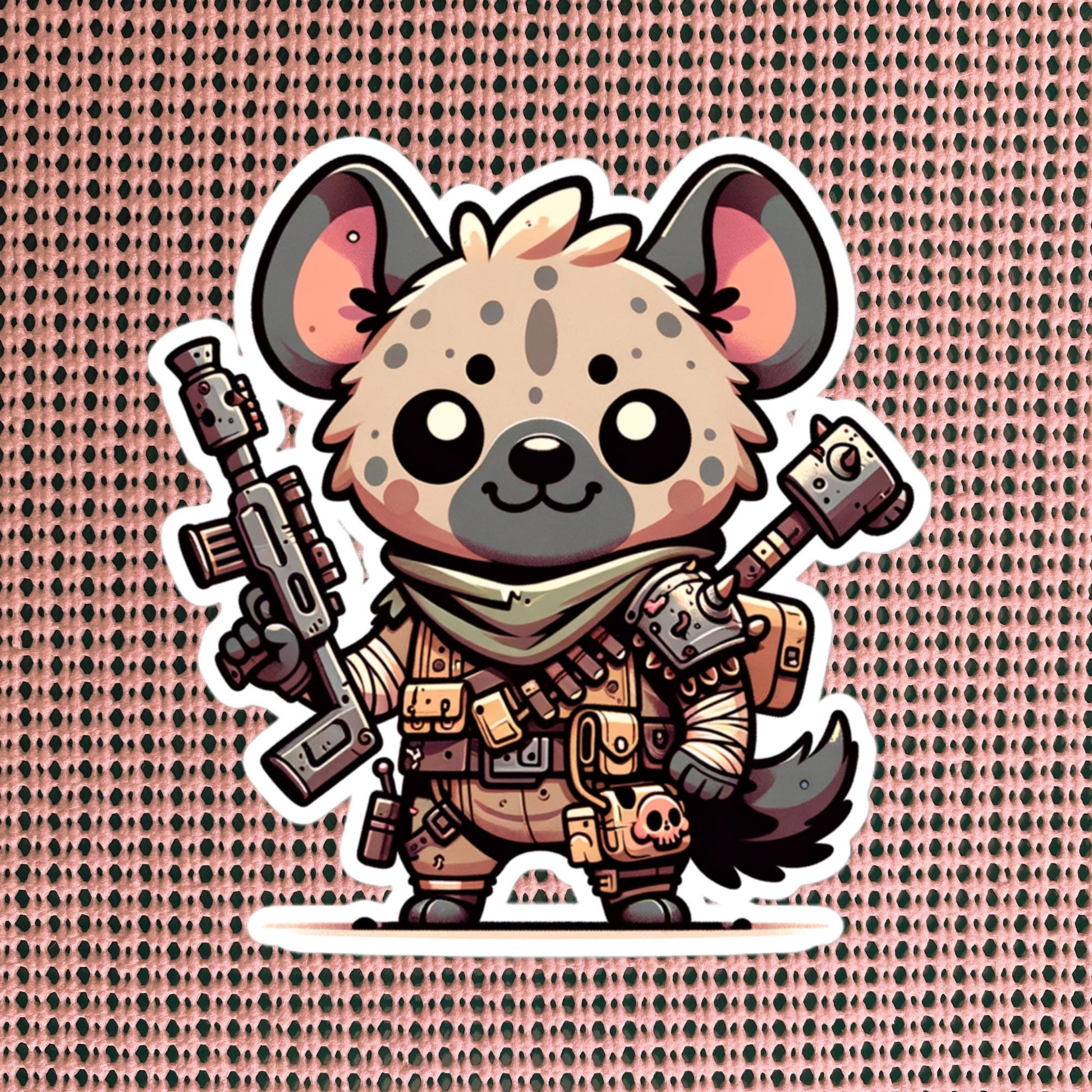 Dystopian Apocalyptic Creepy Cute Hyena Waterproof Grunge Vinyl Sticker