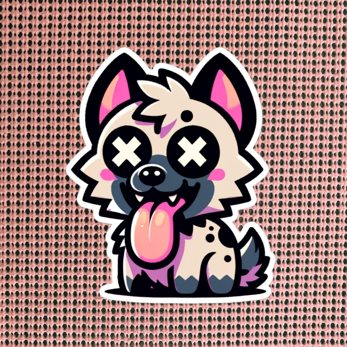 Creepy Cute Weirdcore Kawaii Hyena Waterproof Grunge Vinyl Sticker