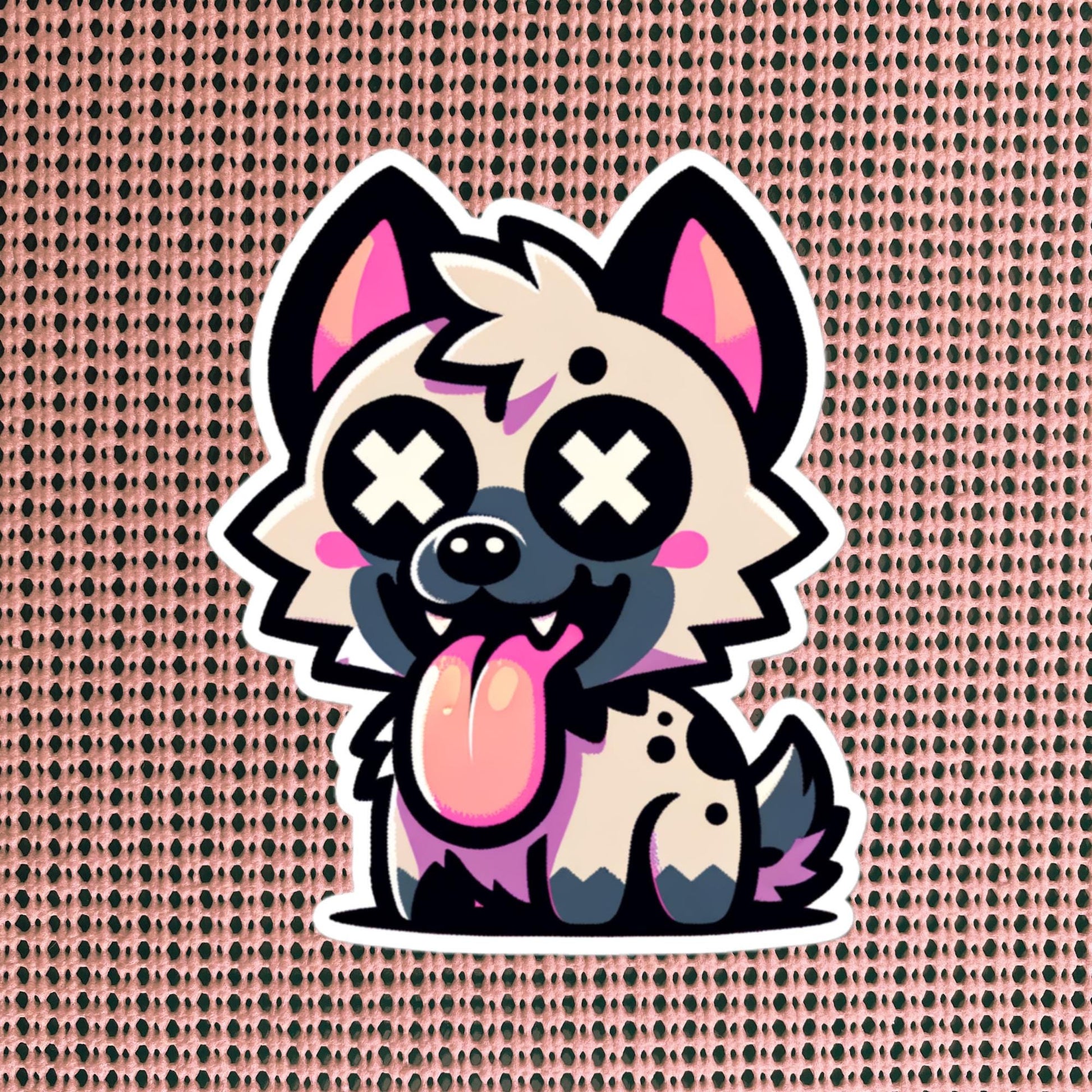 Creepy Cute Weirdcore Kawaii Hyena Waterproof Grunge Vinyl Sticker