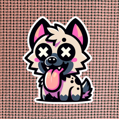 Creepy Cute Weirdcore Kawaii Hyena Waterproof Grunge Vinyl Sticker