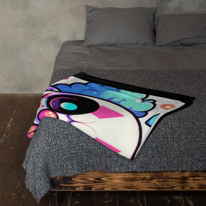 Clowncore Haunted Hyena Halloween Throw Blanket Grunge Y2K Pastel Goth Decor
