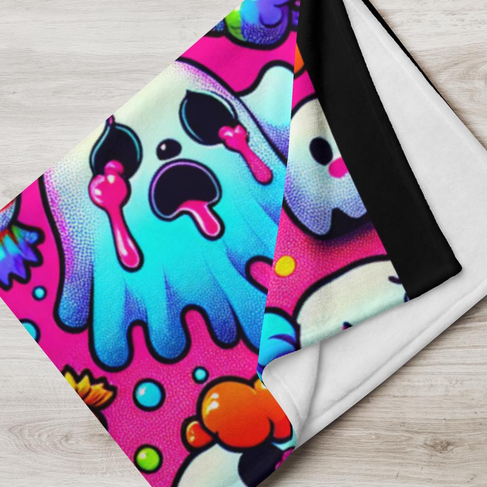 Blanket Y2k Grunge Horror Candy Gore Throw Blanket Clowncore Weirdcore Neon Goth Halloween Spooky Decor