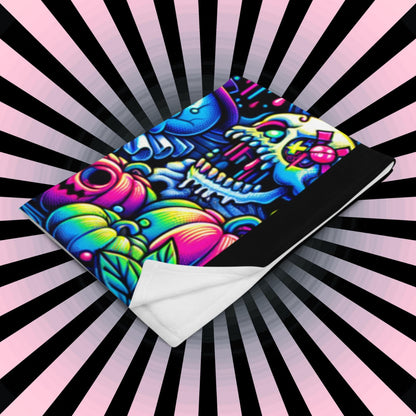 Blanket Candy Gore Halloween Y2K Grunge Throw Blanket Neon Goth Horror Gothic Room Decor
