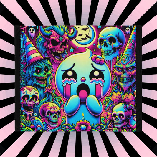 Blanket Halloween Candy Gore Scared Ghost Throw Blanket Horror Neon Goth Y2K Grunge Room Decor