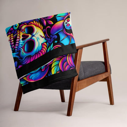 Blanket Halloween Crying Ghost Horror Grunge Throw Blanket Neon Goth Y2K Grunge Gothic Decor