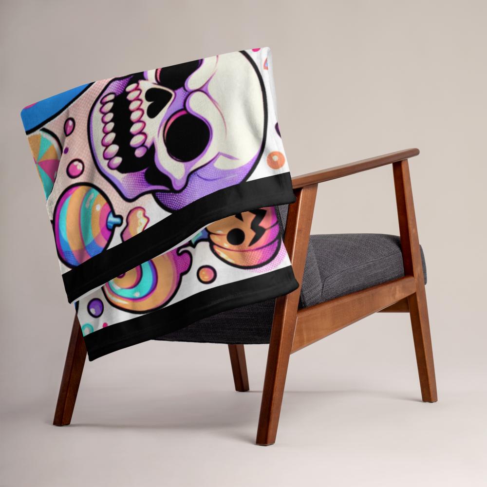 Blanket Clowncore Haunted Hyena Halloween Throw Blanket Grunge Y2K Pastel Goth Decor