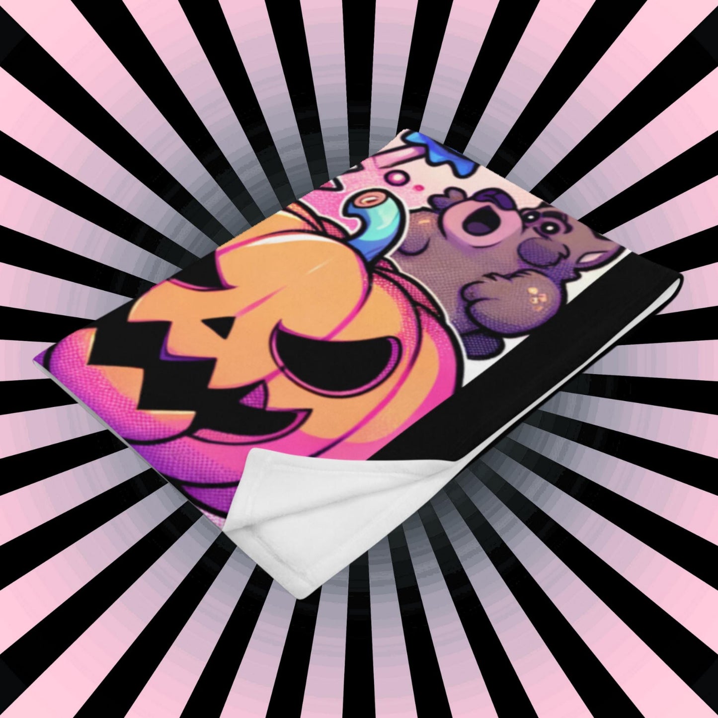Blanket Clowncore Haunted Hyena Halloween Throw Blanket Grunge Y2K Pastel Goth Decor