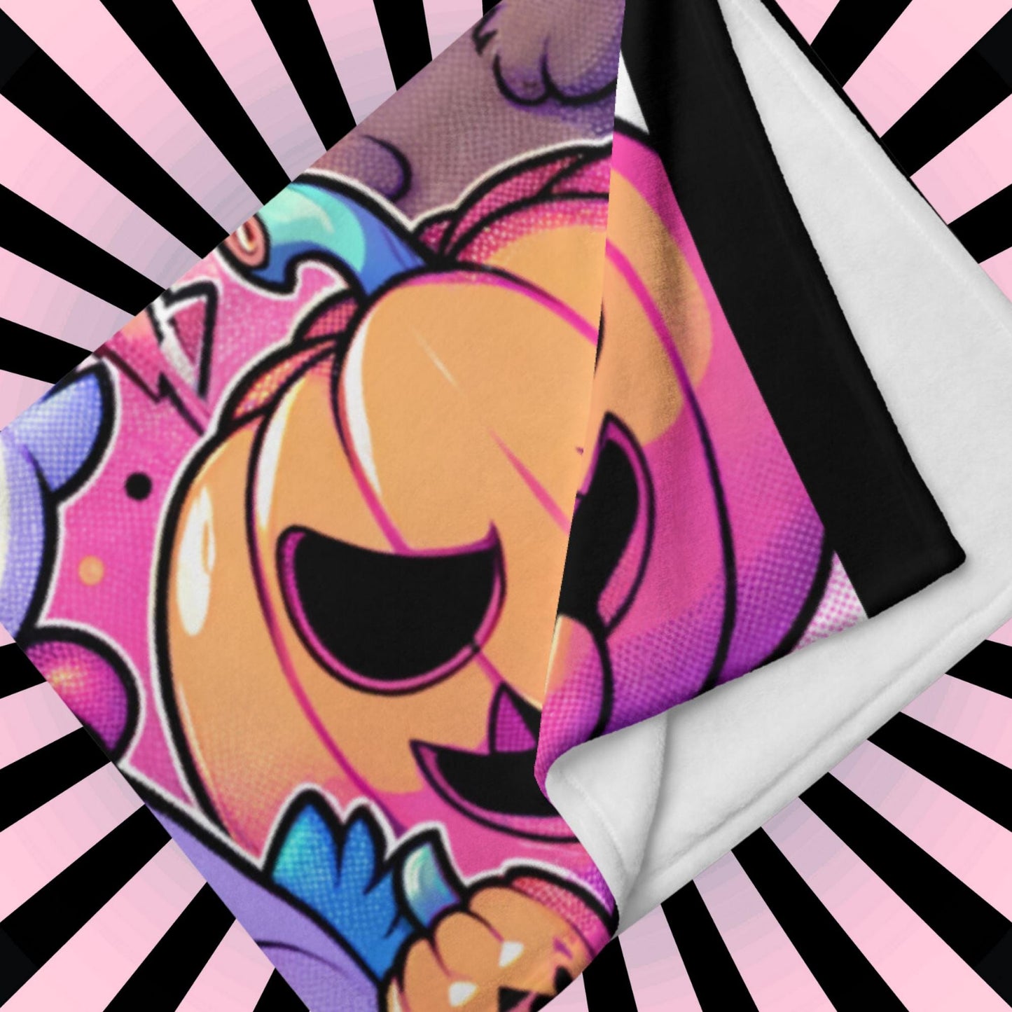 Blanket Clowncore Haunted Hyena Halloween Throw Blanket Grunge Y2K Pastel Goth Decor