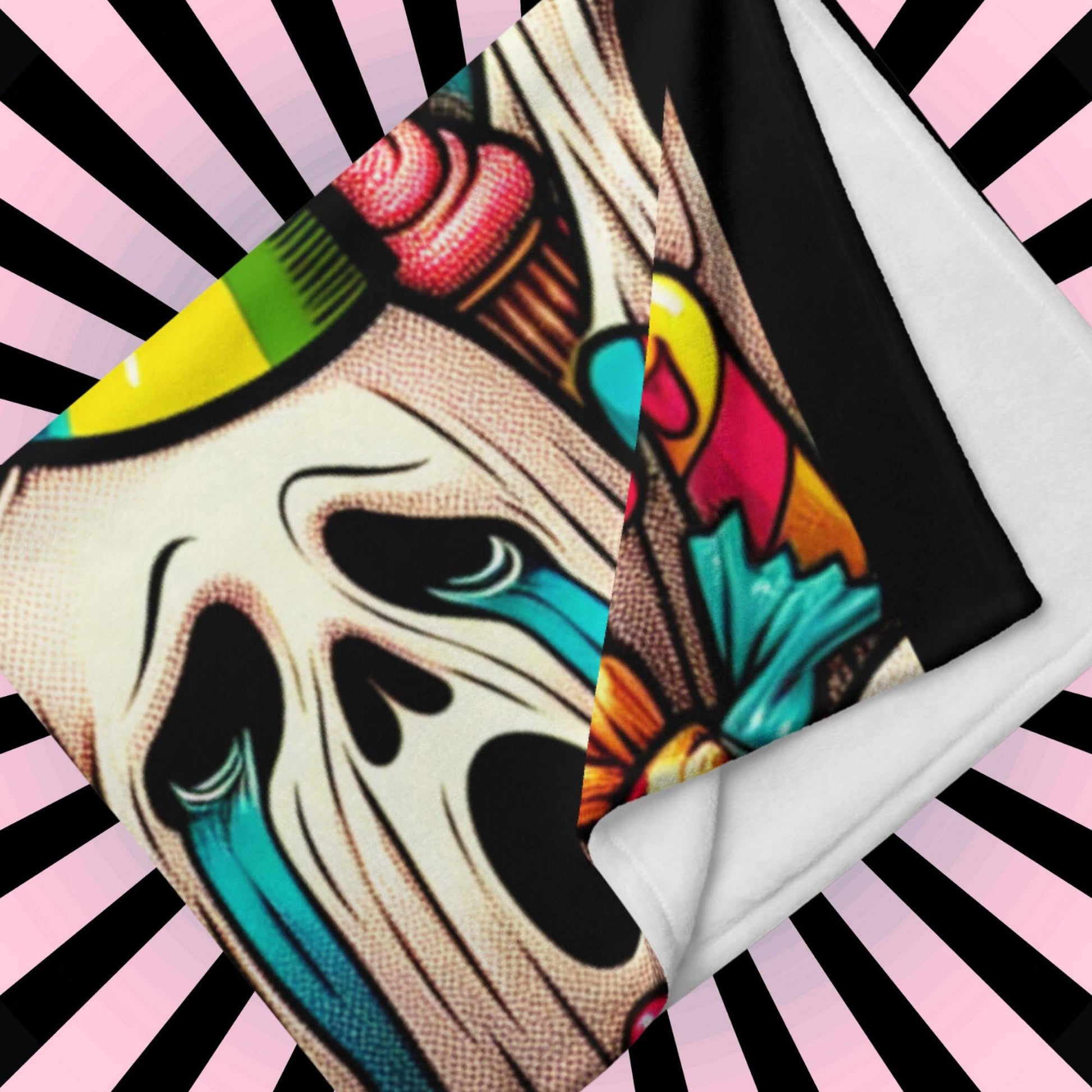 Blanket Horror Clowns Screaming Halloween Throw Blanket Clowncore Grunge Gothic Room Decor