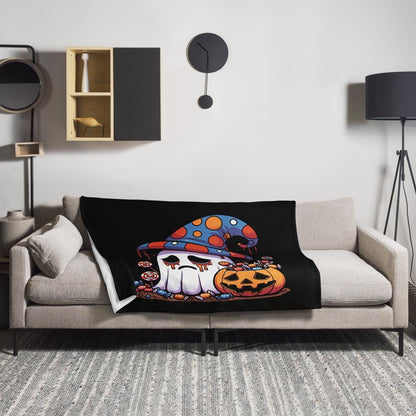 Blanket Trick or Treat Halloween Sad Ghost Candy Gore Throw Blanket Weirdcore Grunge Room Decor