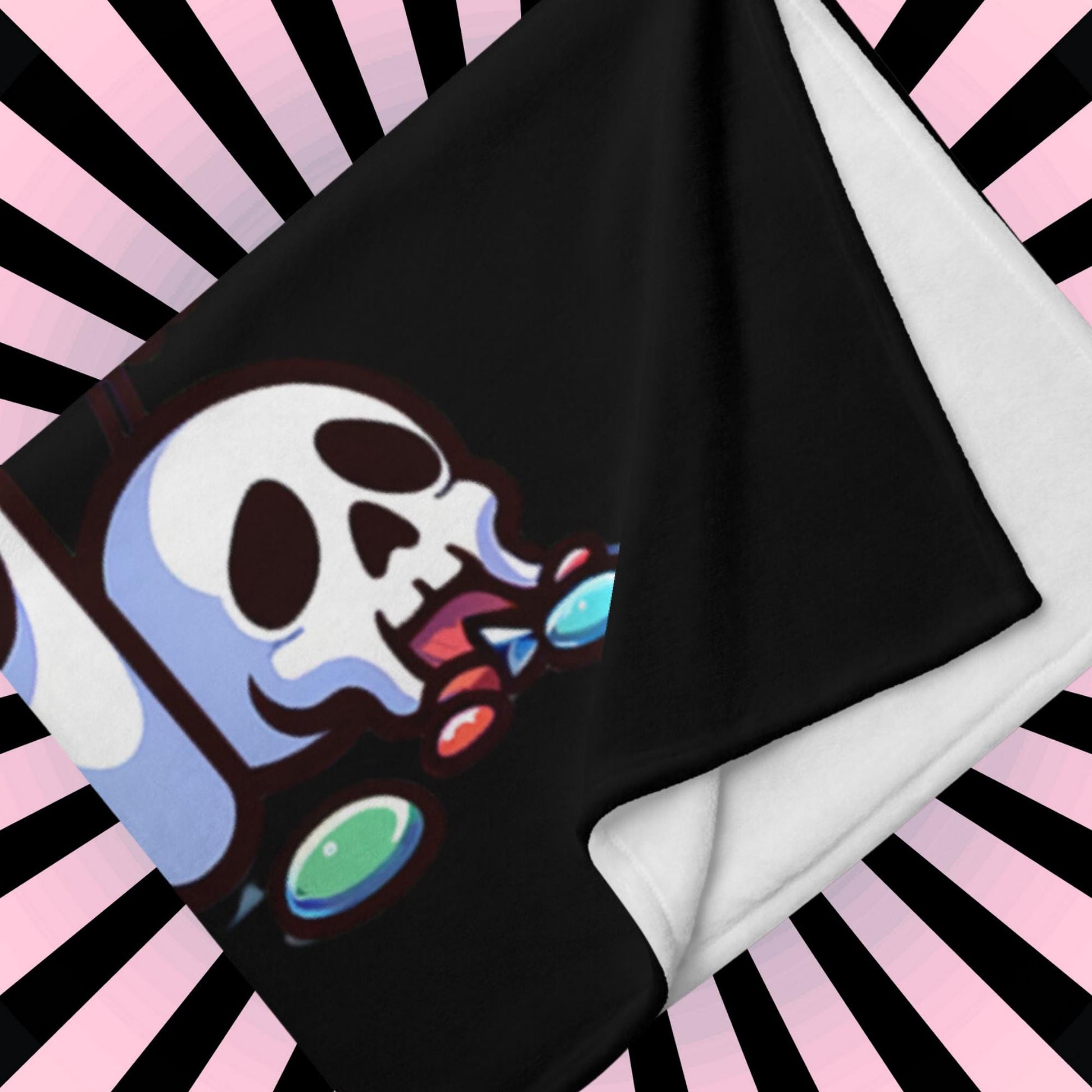 Blanket Clowncore Sad Ghost With Candy Throw Blanket Halloween Candy Grunge Room Decor