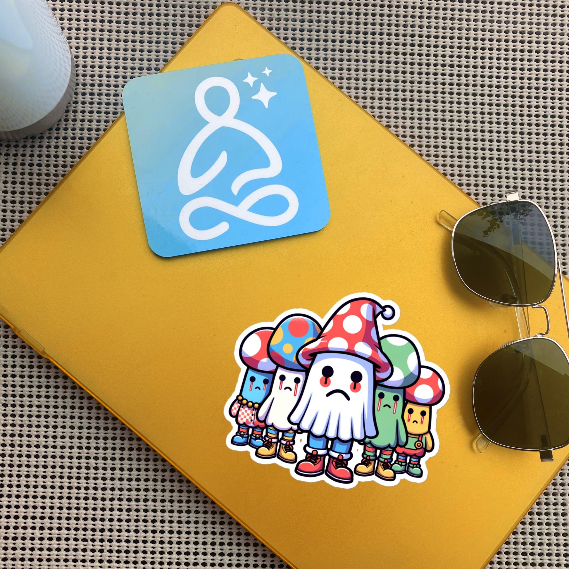 Sticker Sad Little Ghost Gang Waterproof Vinyl Sticker Halloween Creepy Cute Gift