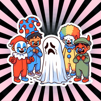 Sticker Cute Sad Ghost Getting Bullied Creepy Cute Halloween Waterproof Vinyl Sticker