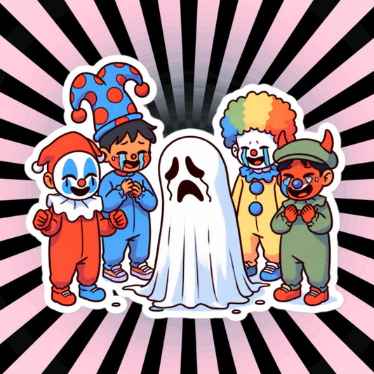 Sticker Cute Sad Ghost Getting Bullied Creepy Cute Halloween Waterproof Vinyl Sticker