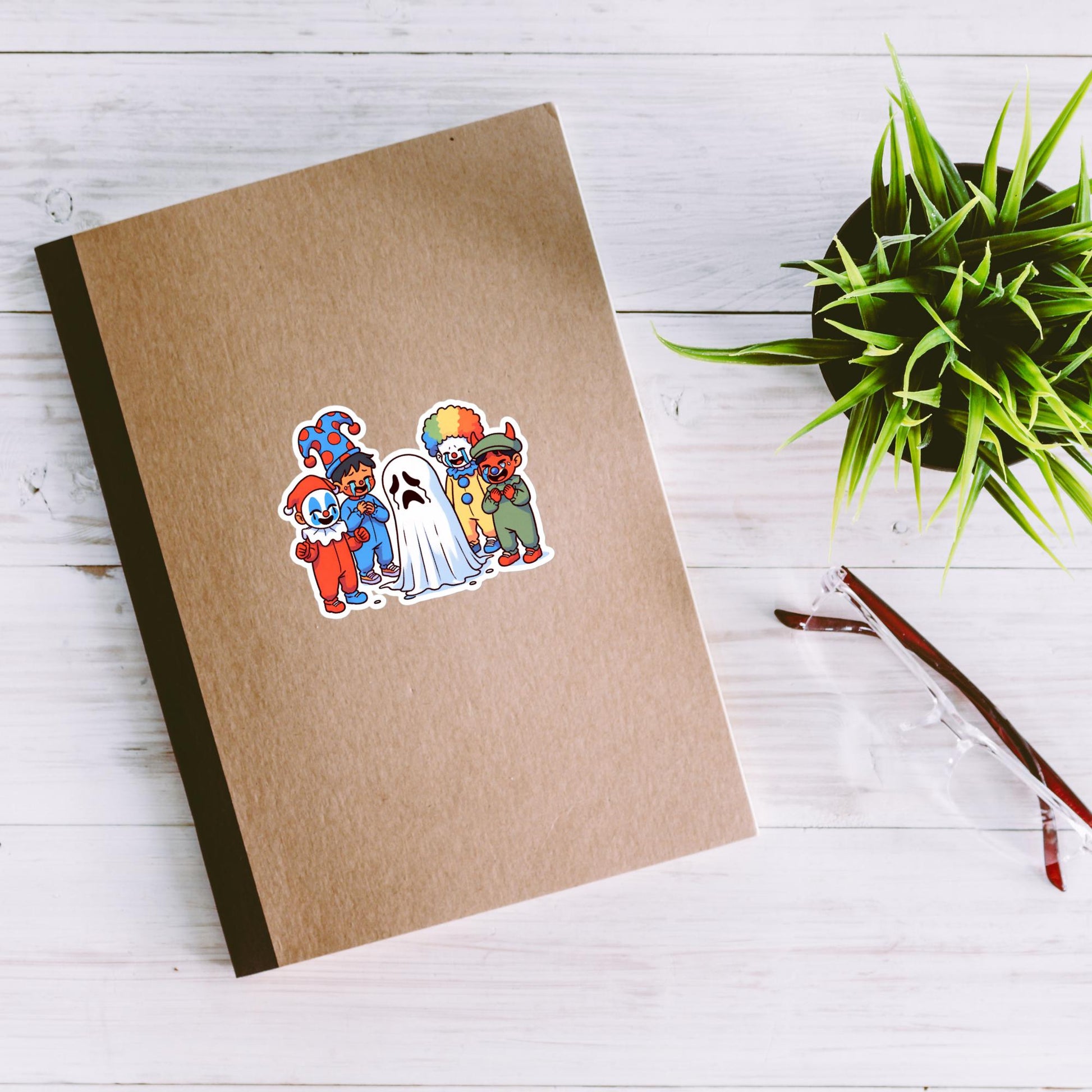 Sticker Cute Sad Ghost Getting Bullied Creepy Cute Halloween Waterproof Vinyl Sticker
